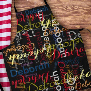 create colour names black typography apron