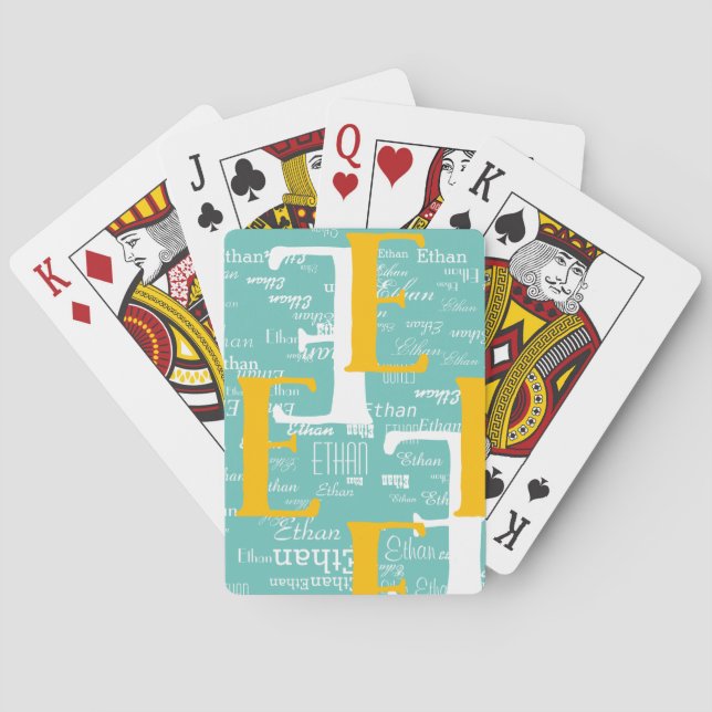 Create Cool Playing Cards with Name monogrammed (Back)