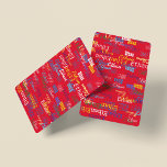Create Cool Playing Cards with your own Name on it<br><div class="desc">Create a cool playing_card_game with your special name repeated in different font-styles and colours on red</div>