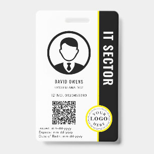 Create Cooperate ID Badge with Photo and QR Code