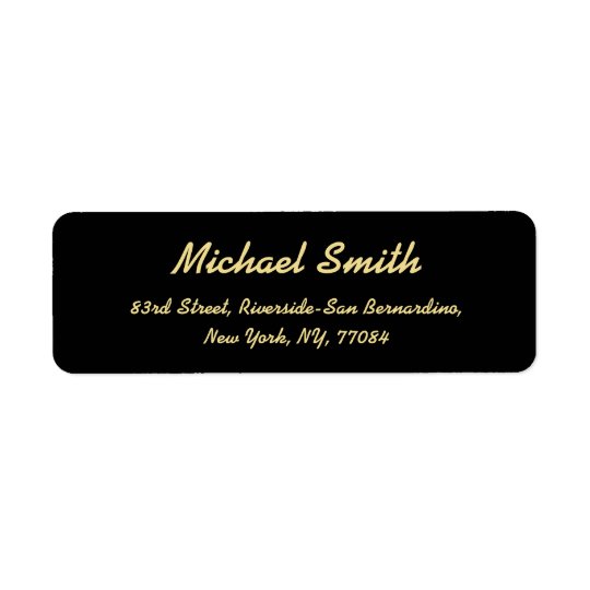 Create Custom Black Golden Elegant Return Address Return Address Label