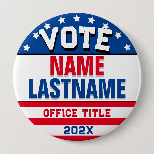 Create Custom Campaign Template for Elections 10 Cm Round Badge (Front)