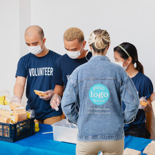 Create Custom Company Business Event Logo Office Denim Jacket