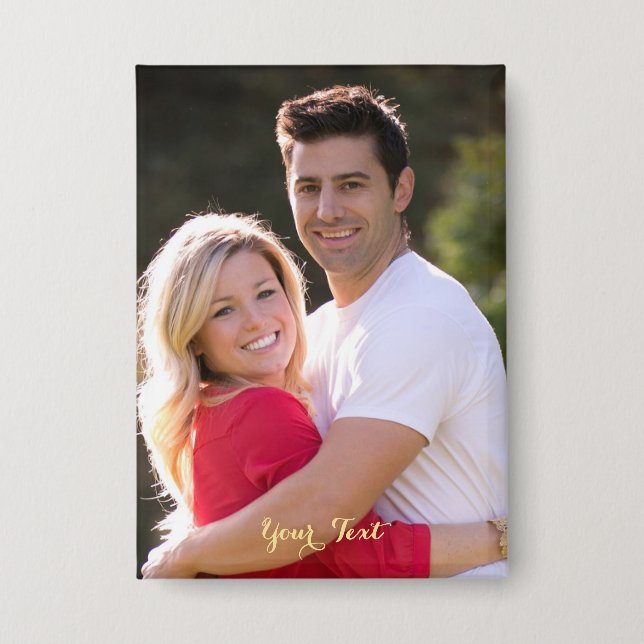 Create Custom Couple Kids Photo Pin Flair Button (Front)