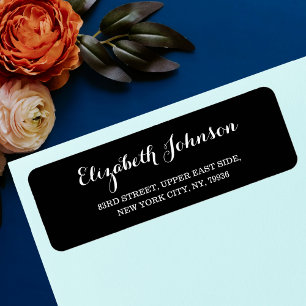 Create Custom Elegant Black & White Return Address Label