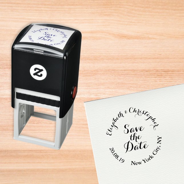 Create Custom Elegant Script Wedding Save the Date Self-inking Stamp (Create Custom Elegant Script Wedding Save the Date Self-inking Stamp)