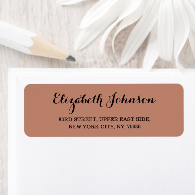 Create Custom Elegant Terracotta Return Address Return Address Label (Insitu)