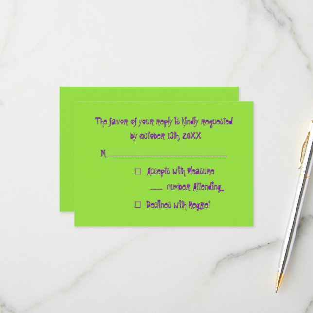 Create Custom Fun Kids Halloween Party RSVP Invite (Front/Back In Situ)