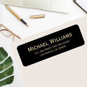 Create Custom Golden Modern Return Address Label