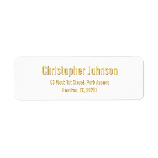 Create Custom Golden Modern Return Address Label
