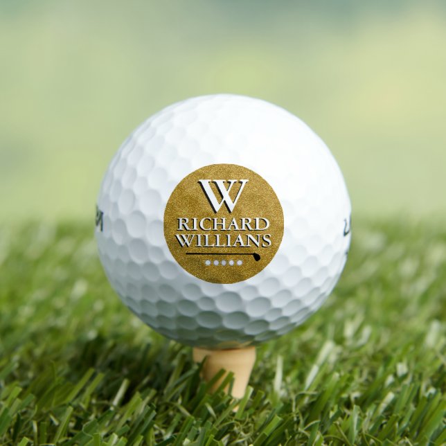Create Custom Golf Balls Classy Rich Gold (Insitu Tee)