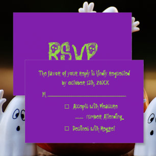 Create Custom Kids Halloween Party RSVP Invitation