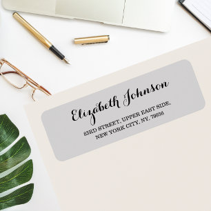Create Custom Modern Elegant Grey Return Address Label