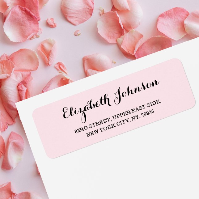Create Custom Modern Elegant Pink Return Address Label (Create Custom Modern Elegant Pink Return Address Label)