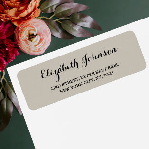 Create Custom Modern Elegant Taupe Return Address Return Address Label