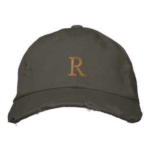 Create Custom Monogram Mens Womens Kids Distressed Embroidered Hat