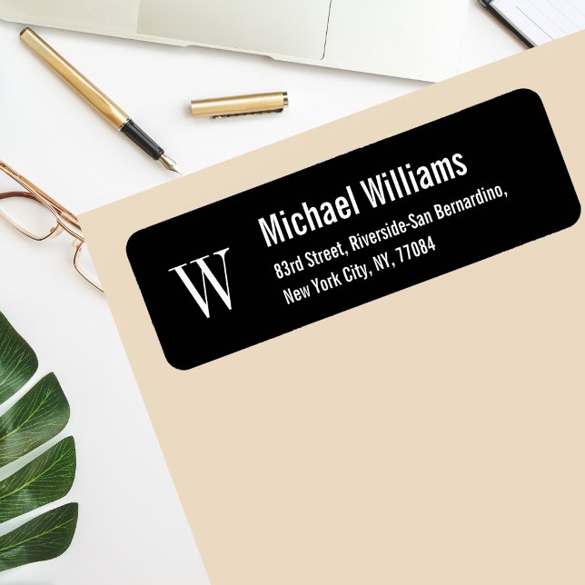 Create Custom Monogram Modern Return Address Label (Create Custom Monogram Modern Return Address Label)