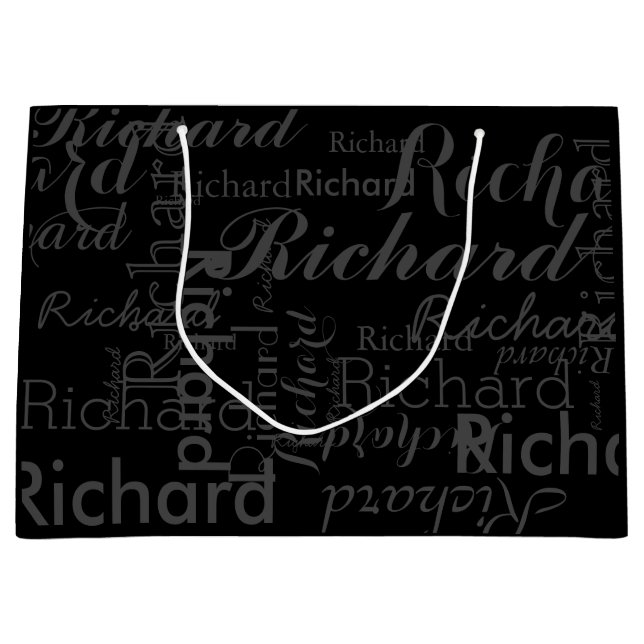 Create custom name personalised typography large gift bag (Front)