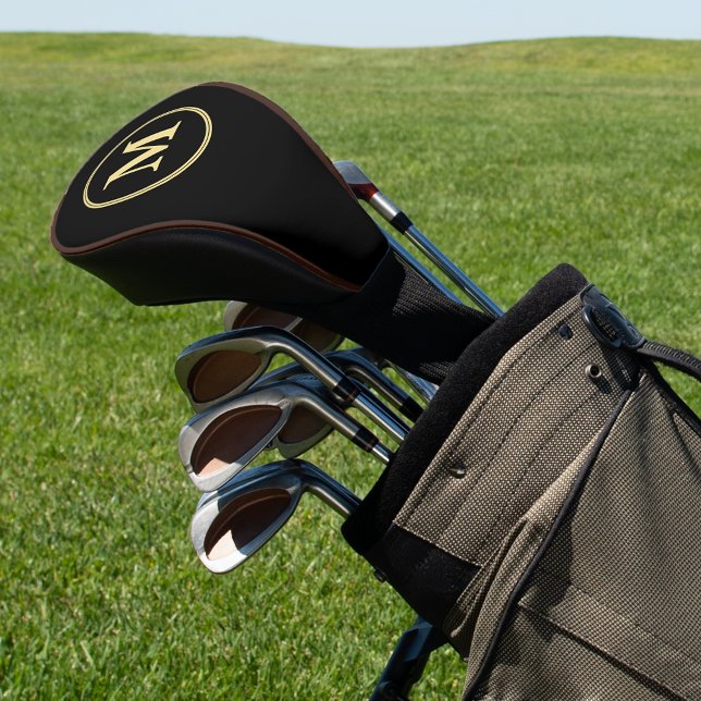 Create Custom Personalised Black Gold Monogrammed Golf Head Cover (Create Custom Personalized Black Gold Monogrammed Golf Head Cover)