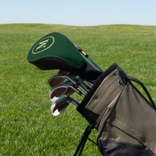 Create Custom Personalised Green Gold Monogrammed Golf Head Cover