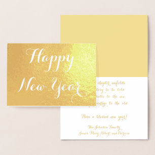 Create Custom Personalised Happy New Year Greeting Foil Card
