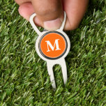 Create Custom Personalised Orange White Monogram Divot Tool<br><div class="desc">Custom, personalised, modern white monogram monogrammed on orange background, golf bartender divot tool with ball marker and bottle opener, made of a durable metal construction and featuring a magnetic ball marker slot that holds a ball marker securely in place. Simply type in your initials / monogram, to customise. Make a...</div>