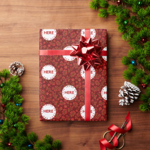 Create Custom Photo   Logo Modern Flower Christmas Wrapping Paper