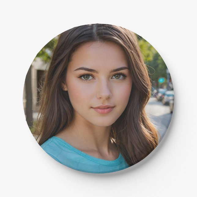 create Custom Photo Paper Plate, easy edit Paper Plate (Front)