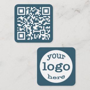 Create Custom QR Code Company Logo Eucalyptus Blue Square Business Card