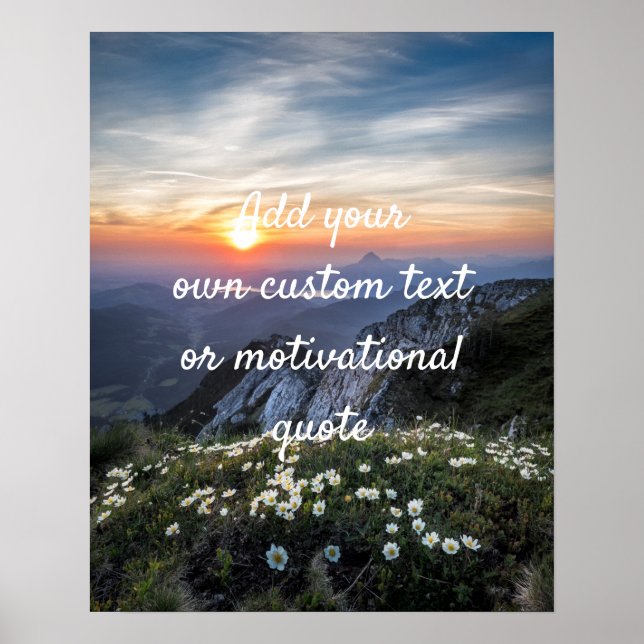 Create Custom Quote Poster - Mountain Sunset (Front)