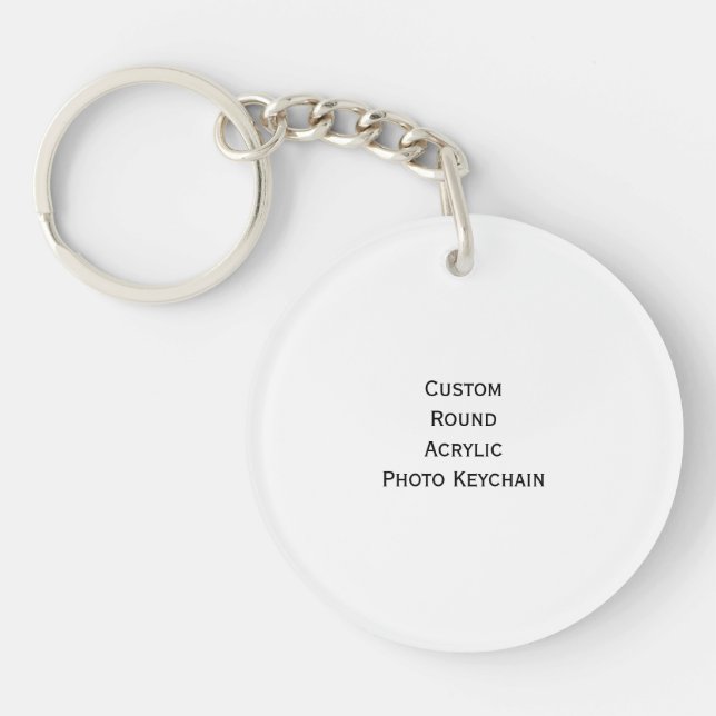 Create Custom Round Acrylic Photo Keychain Keyring (Front)