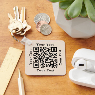 Create Custom Scan QR Code Business Company Logo Key Ring