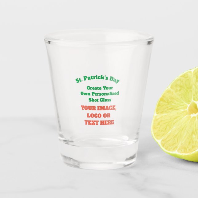 Create Custom St Patricks Day Personalised Shot Glass (Front)