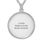 Create Custom Sterling Silver Round Photo Necklace