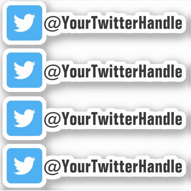 Create Custom Twitter Handle Social Media Stickers (Front)