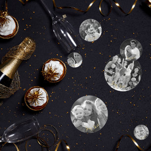 Create Custom Vintage Black and White Photo Text  Confetti