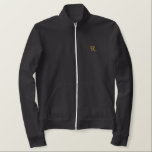 Create Custom Womens Faux Gold Monogrammed Black Embroidered Jacket<br><div class="desc">Create your own custom, personalised, comfortable, breatheable, extra thick, warm, sturdy, durable, slim fit, 100% California fleece cotton, womens embroidered monogram / initials American Apparel zip jogger jacket. Simply type in your initial / monogram, to customise. Makes a great custom gift, for sister, daughter, mother, wife, girlfriend, grandma, godmother, goddaughter,...</div>