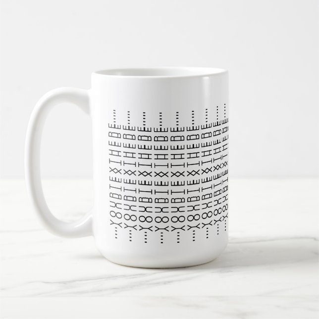 Create Custom Word Pattern Secret Message Blck Coffee Mug (Left)