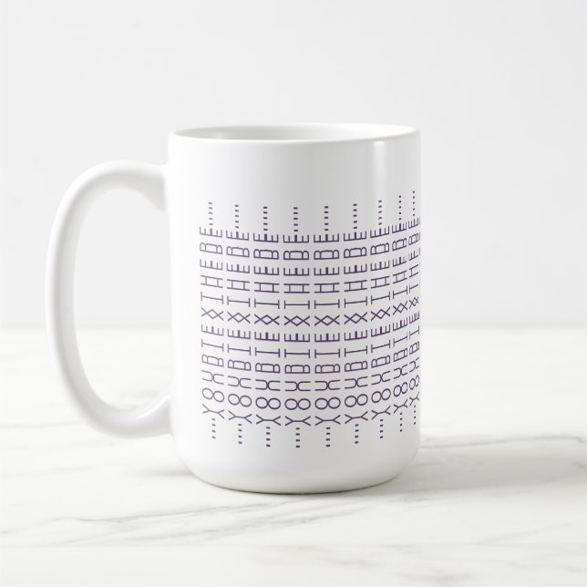 Create Custom Word Pattern Secret Message Purple Coffee Mug (Left)