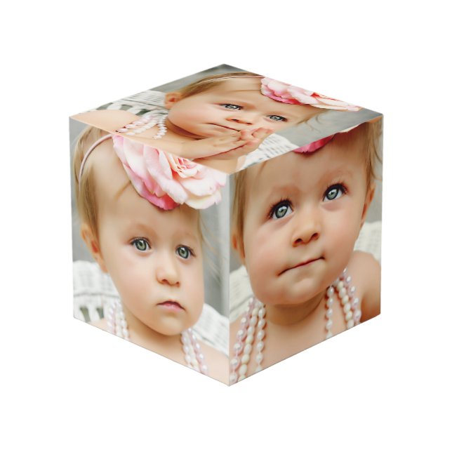 Create DIY Your Own Custom Made 5 Photo Sides Cube (Front Angled)