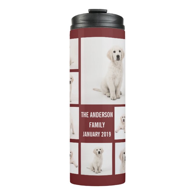 Create Family Photography Photo Collage 8 Photos Thermal Tumbler (Front)