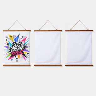 Create Grow Repeat Motivational Typography – Colou Hanging Tapestry