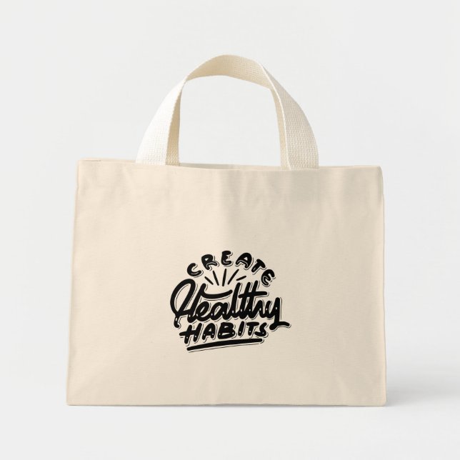 create healthy habbits self motivational design  mini tote bag (Front)