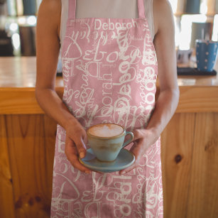 create her personalised name pink apron