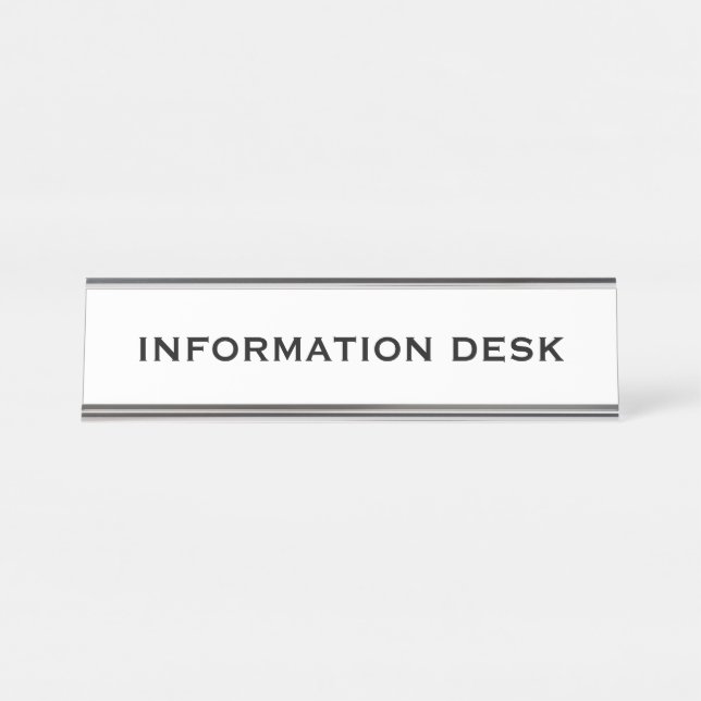 Create Information or Enquiry Desk Name Plate (Front)