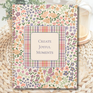 Create Joyful Moments Floral Plaid Planner