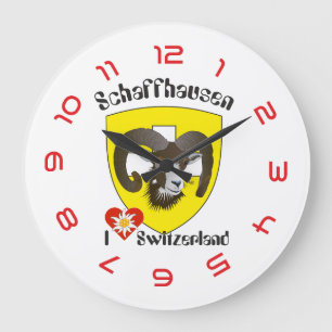 Create-live - Switzerland - Suisse - to Svizzera Large Clock