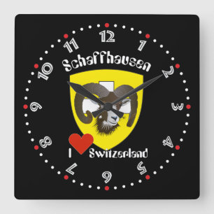 Create-live - Switzerland - Suisse - to Svizzera Square Wall Clock