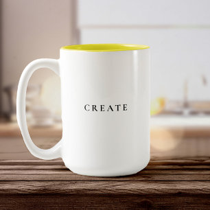 Create Modern Minimal Simple Typography Two-Tone Coffee Mug