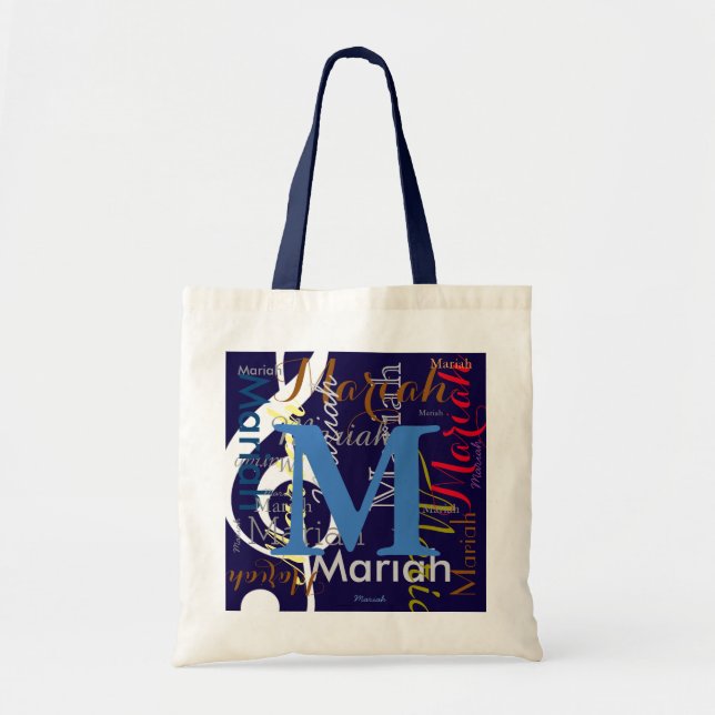 create music monogram with colour names tote bag (Front)